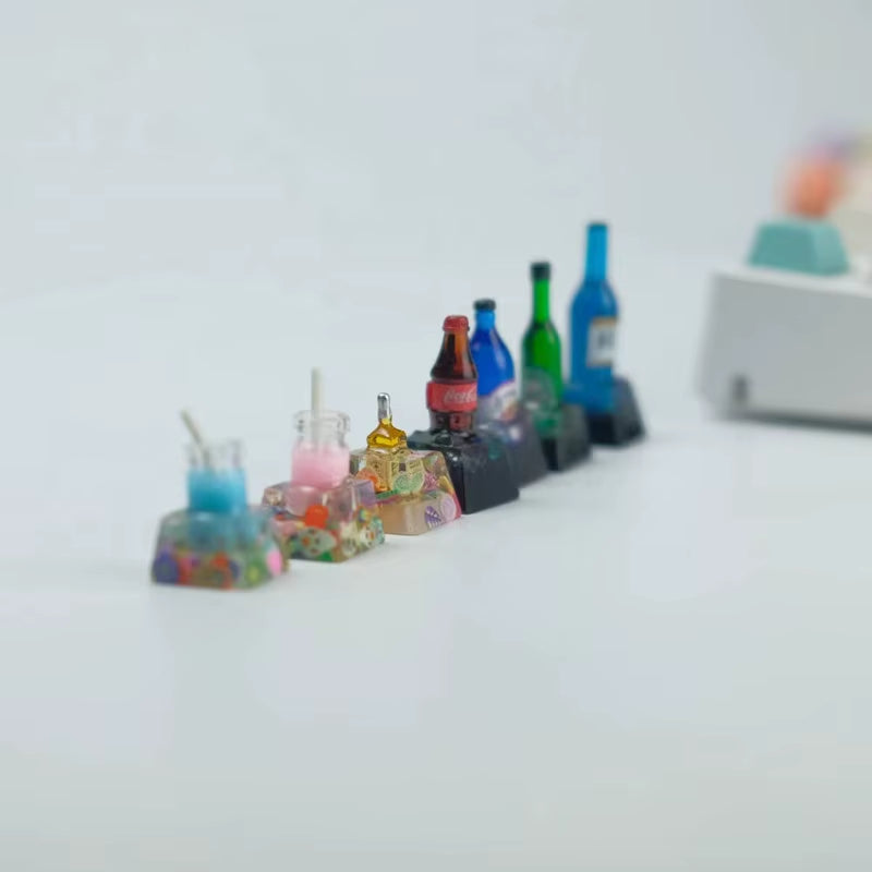 Customized Artisan ESC Resin Keycaps for Mechanical Keyboard 3D Stereoscopic Relief Keycap Bread/Beer Bottle