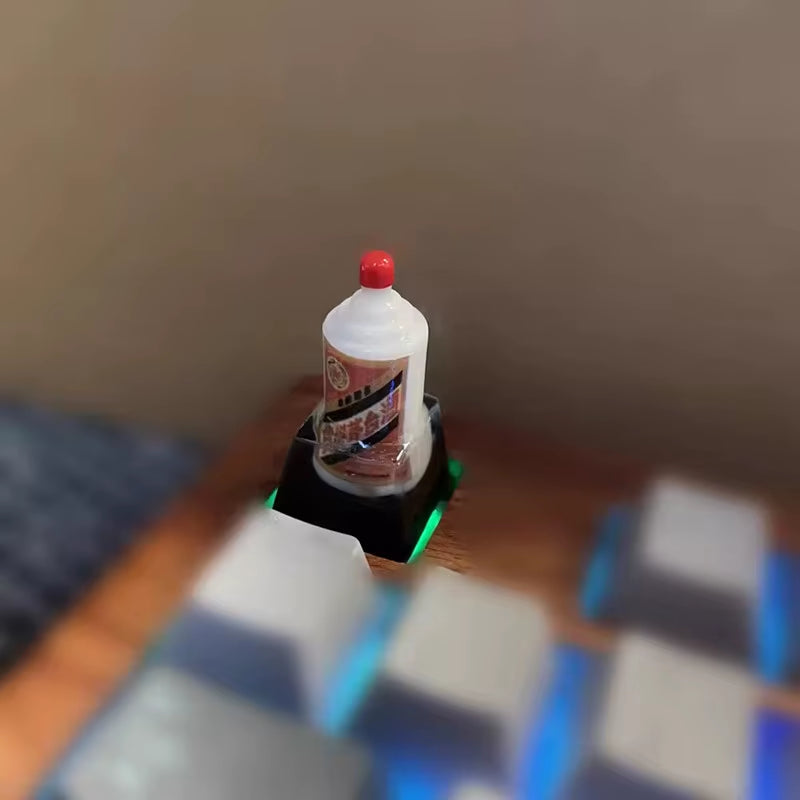 Customized Artisan ESC Resin Keycaps for Mechanical Keyboard 3D Stereoscopic Relief Keycap Bread/Beer Bottle