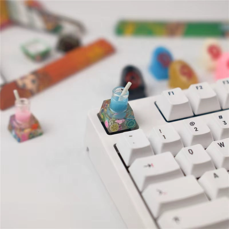 Customized Artisan ESC Resin Keycaps for Mechanical Keyboard 3D Stereoscopic Relief Keycap Bread/Beer Bottle