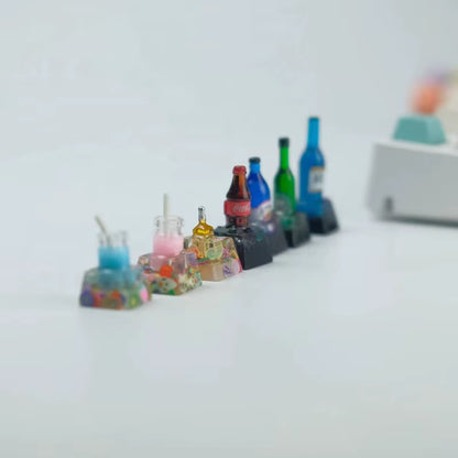 Customized Artisan ESC Resin Keycaps for Mechanical Keyboard 3D Stereoscopic Relief Keycap Bread/Beer Bottle